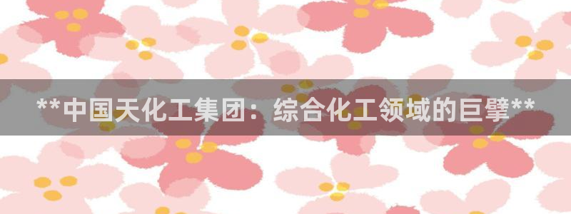 球盟会黑钱：**中国天化工集团：综合化工领域的巨擘**